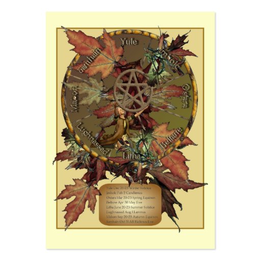 Wiccan Wheel With Pentacle Profile Card Business Cards