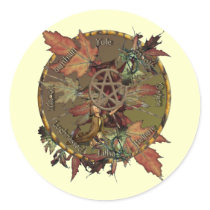 Wiccan Wheel with Pentagram stickers by WitchysCauldron Wiccan Wheel with Pentagram stickers