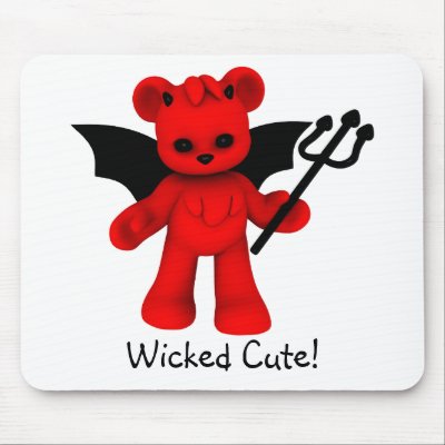 Wicked Cute Teddy Bear Mousepad by mariannegilliand
