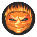 Wicked Flaming Jack O'lantern Stickers