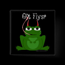 Wicked Frog got flys pin buttons