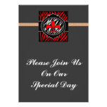 wicked red zebra fleur de lis symbol invite
