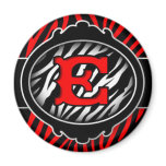 wicked red zebra initial letter E magnets