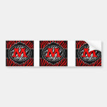 wicked red zebra initial letter M Bumper Sticker
