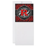 wicked red zebra initial letter R Custom Rack Cards