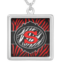 wicked red zebra initial letter S Custom Jewelry