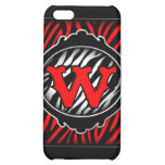wicked red zebra initial letter W Case For iPhone 5C