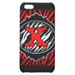 wicked red zebra initial letter X iPhone 5C Covers