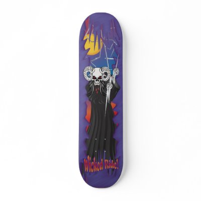 Wicked Skull Skate Board by dlreyes41