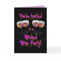 Wicked Wine Party Invitation cards