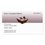 Wicker Basket with Kittens on Lavender Border Business Cards