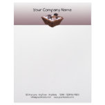 Wicker Basket with Kittens on Lavender Border Letterhead Template