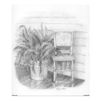 Wicker chair and fern posters by bpgisme Wicker chair and fern posters