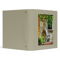 Wicker Rocking Chair on Porch 3 Ring Binder