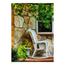 Wicker Rocking Chair on Porch Custom Announcement