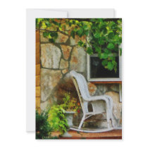 Wicker Rocking Chair on Porch Custom Announcement