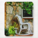 Wicker Rocking Chair on Porch mousepads