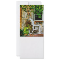 Wicker Rocking Chair on Porch Rack Card Template