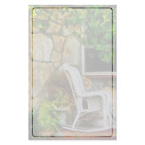 Wicker Rocking Chair on Porch Stationery