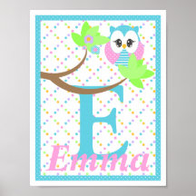 Widdle Owl Custom Letter-Name Print 2