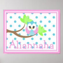 Widdle Owl Custom Name Print 3