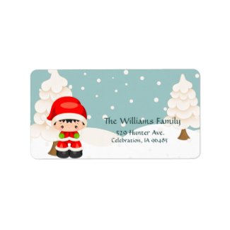 Widdle Wonders Santa Boy-Address Label label