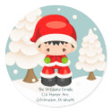 Widdle Wonders Santa Boy Round Address Label sticker