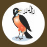Wide eyed Red Breasted Robin Singing