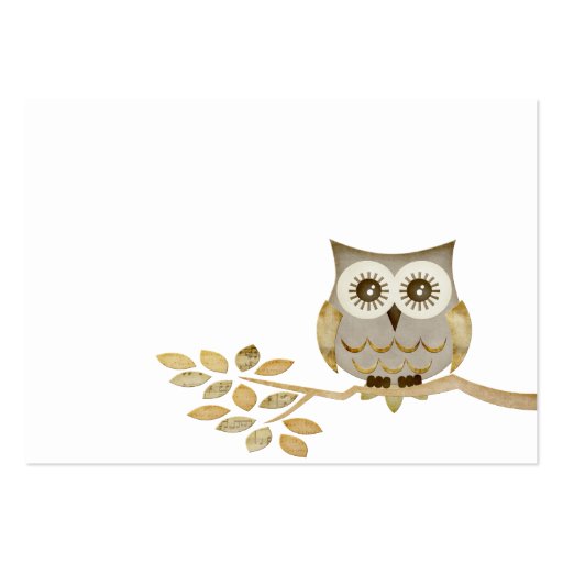 Wide Eyes Owl in Tree Business Card (front side)
