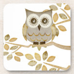 Wide Eyes Owl in Tree Cork Coaster