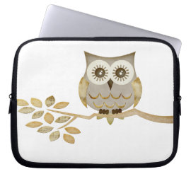 Wide Eyes Owl in Tree Electronics Bag Laptop Sleeve