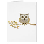 Wide Eyes Owl in Tree Greeting Cards