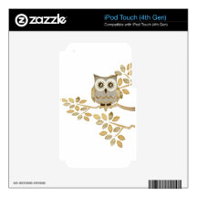Wide Eyes Owl in Tree iPod Touch 4G Decal