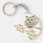 Wide Eyes Owl in Tree Key Chain