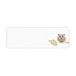 Wide Eyes Owl in Tree Label