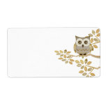 Wide Eyes Owl in Tree Label