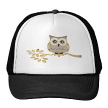 Wide Eyes Owl in Tree Mesh Hat