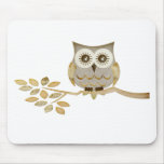 Wide Eyes Owl in Tree Mouse Pad
