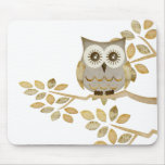 Wide Eyes Owl in Tree Mouse Pad