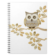 Wide Eyes Owl in Tree Notebook