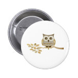 Wide Eyes Owl in Tree Pinback Buttons