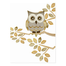 Wide Eyes Owl in Tree Post Card