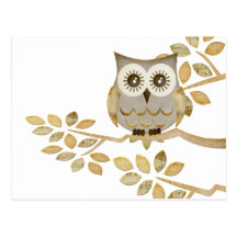 Wide Eyes Owl in Tree Post Cards