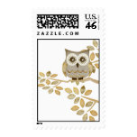 Wide Eyes Owl in Tree Postage