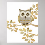 Wide Eyes Owl in Tree Poster