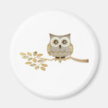 Wide Eyes Owl in Tree Refrigerator Magnet