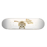 Wide Eyes Owl in Tree Skateboard