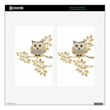 Wide Eyes Owl in Tree Skins For Kindle Fire