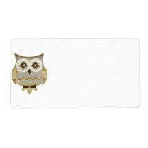 Wide Eyes Owl Label