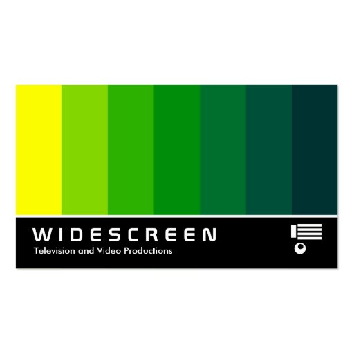 Widescreen 163 - Color Blend - Yellow to Dk Green Business Card Template (front side)